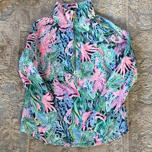 Lilly Pulitzer Colorful Floral Quarter-Zip Pullover